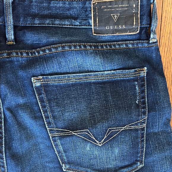 Men's Guess Slim Straight Jeans 38x30 - Picture 4 of 5